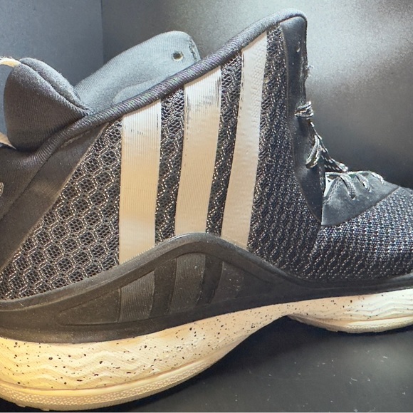 Adidas Men's Black and White John Wall Basketball Sneakers - Picture 3 of 8